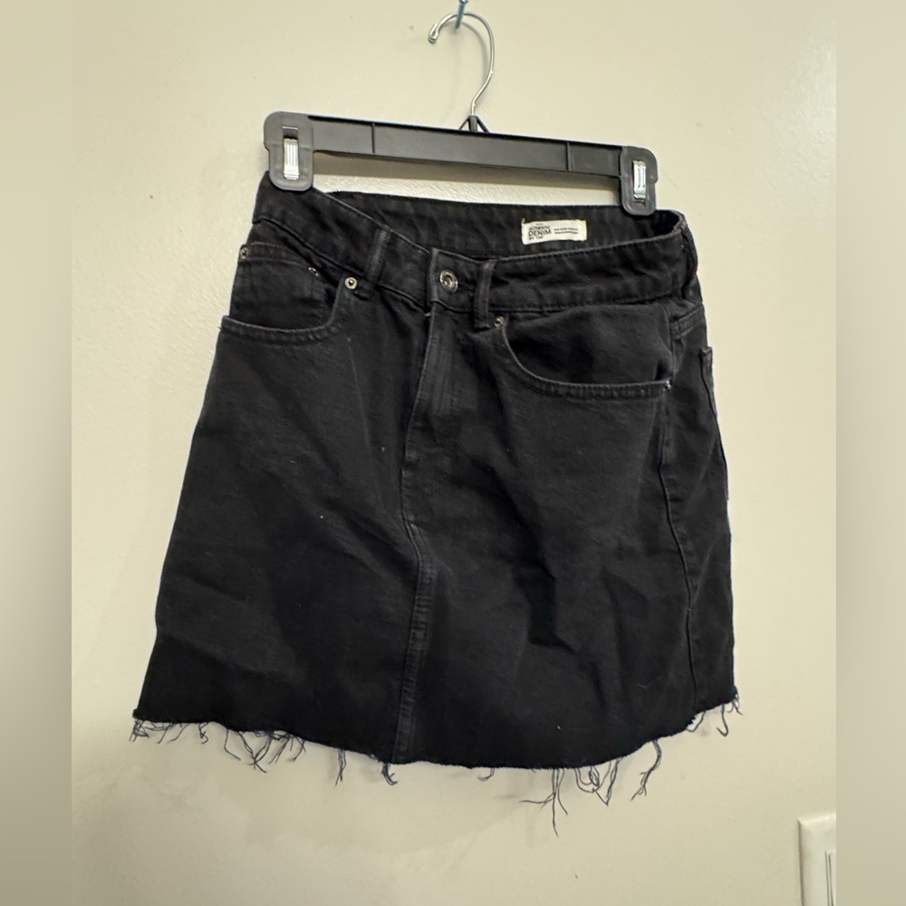 Zara denim mini skirt black